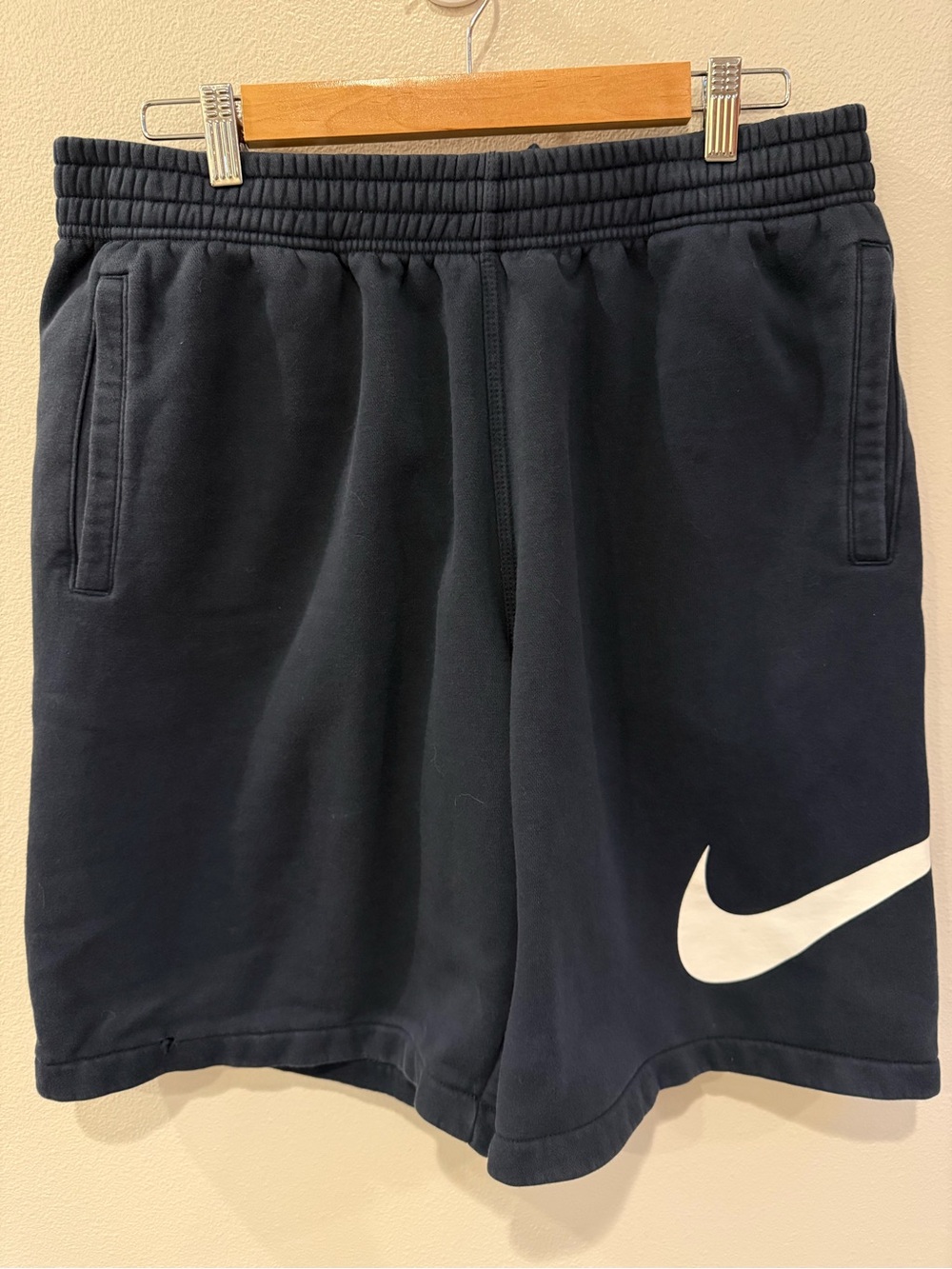 Nike Black Athletic Shorts with White Swoosh
